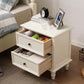 Traditional Night Table Drawer Storage Pine Nightstand with Legs for Bedroom 20"L x 14"W x 22"H Ivory 1 Piece Clearhalo 'Bedroom Furniture' 'furn' 'furn_night_stand' 'Furniture' 'night_stand' 'Nightstands' 7287966