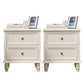 Traditional Night Table Drawer Storage Pine Nightstand with Legs for Bedroom Ivory 2 Piece Set Clearhalo 'Bedroom Furniture' 'furn' 'furn_night_stand' 'Furniture' 'night_stand' 'Nightstands' 7287969