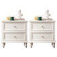 Traditional Night Table Drawer Storage Pine Nightstand with Legs for Bedroom White-Gold 2 Piece Set Clearhalo 'Bedroom Furniture' 'furn' 'furn_night_stand' 'Furniture' 'night_stand' 'Nightstands' 7287975