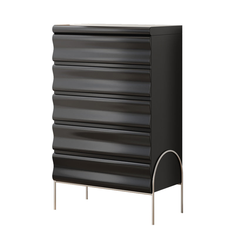 Tocador contemporáneo de almacenamiento de madera con 5 cajones