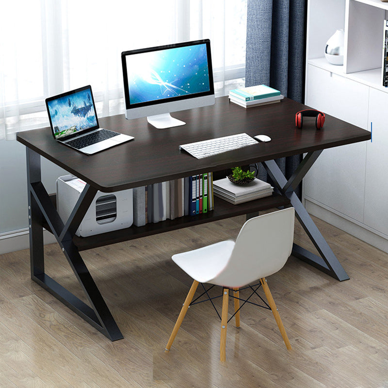 Contemporary Gaming Desk Antique Finish Wooden Computer Desk Black Clearhalo 'furn' 'furn_office_desk' 'Furniture' 'Office Desks' 'Office Furniture' 'office_desk' 7288096