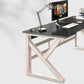 Contemporary Gaming Desk Antique Finish Wooden Computer Desk Clearhalo 'furn' 'furn_office_desk' 'Furniture' 'Office Desks' 'Office Furniture' 'office_desk' 7288101