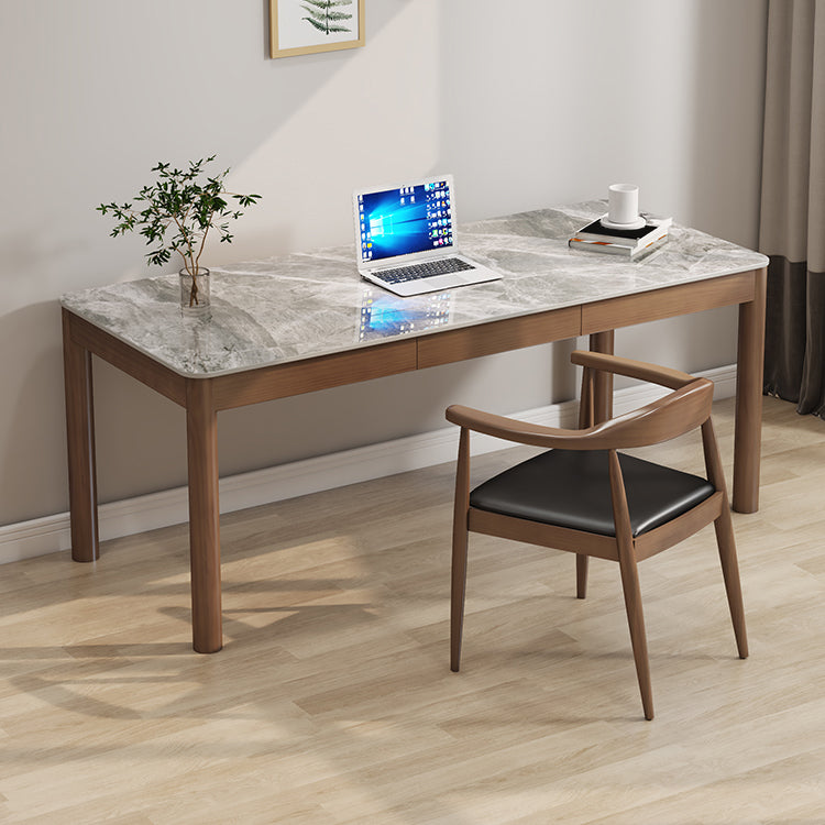 Rectangular Shaped Office Desk 4 Legs Writing Desk in Brown for Home Clearhalo 'furn' 'furn_office_desk' 'Furniture' 'Office Desks' 'Office Furniture' 'office_desk' 7288129