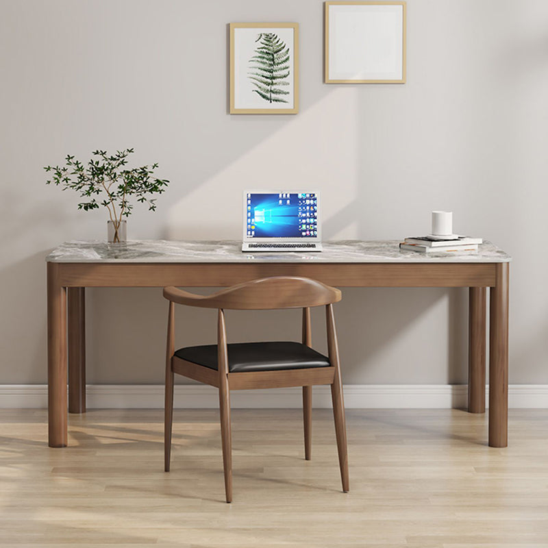 Rectangular Shaped Office Desk 4 Legs Writing Desk in Brown for Home Clearhalo 'furn' 'furn_office_desk' 'Furniture' 'Office Desks' 'Office Furniture' 'office_desk' 7288130