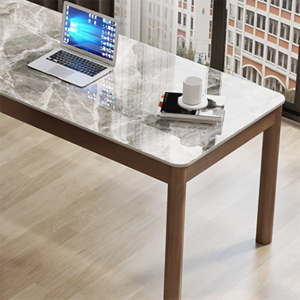 Rectangular Shaped Office Desk 4 Legs Writing Desk in Brown for Home Clearhalo 'furn' 'furn_office_desk' 'Furniture' 'Office Desks' 'Office Furniture' 'office_desk' 7288134