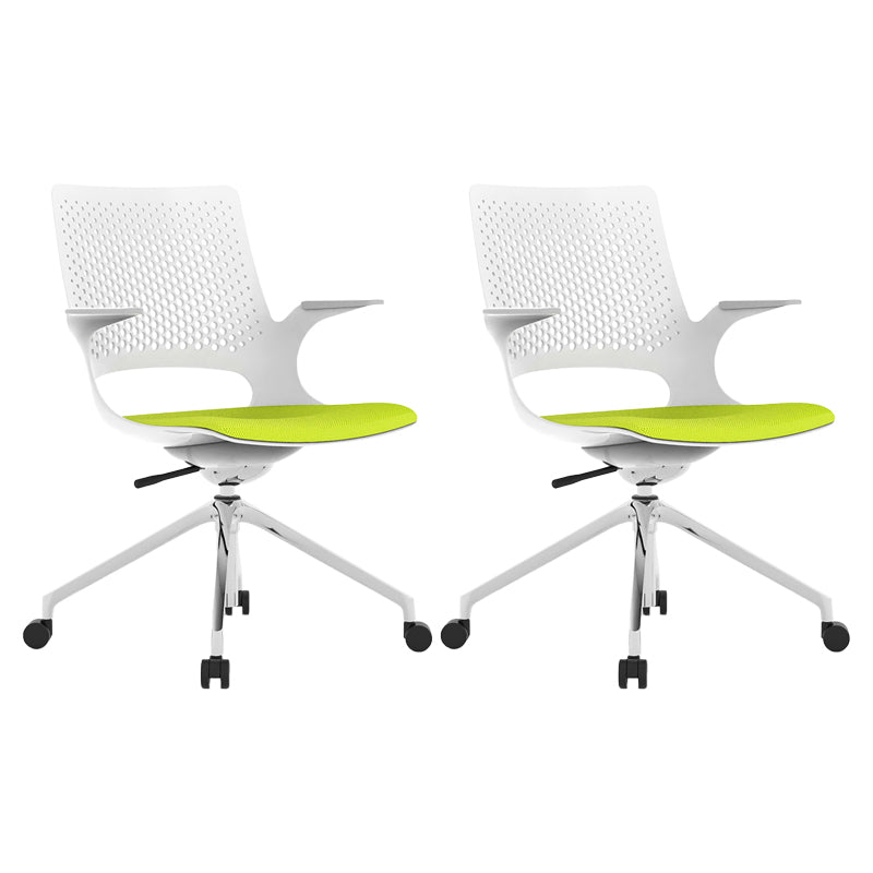 Chaise de bureau à glissement moderne chaise de bureau de hauteur de siège réglable à bras fixes avec roues