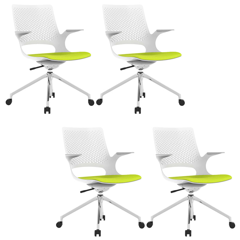 Chaise de bureau à glissement moderne chaise de bureau de hauteur de siège réglable à bras fixes avec roues