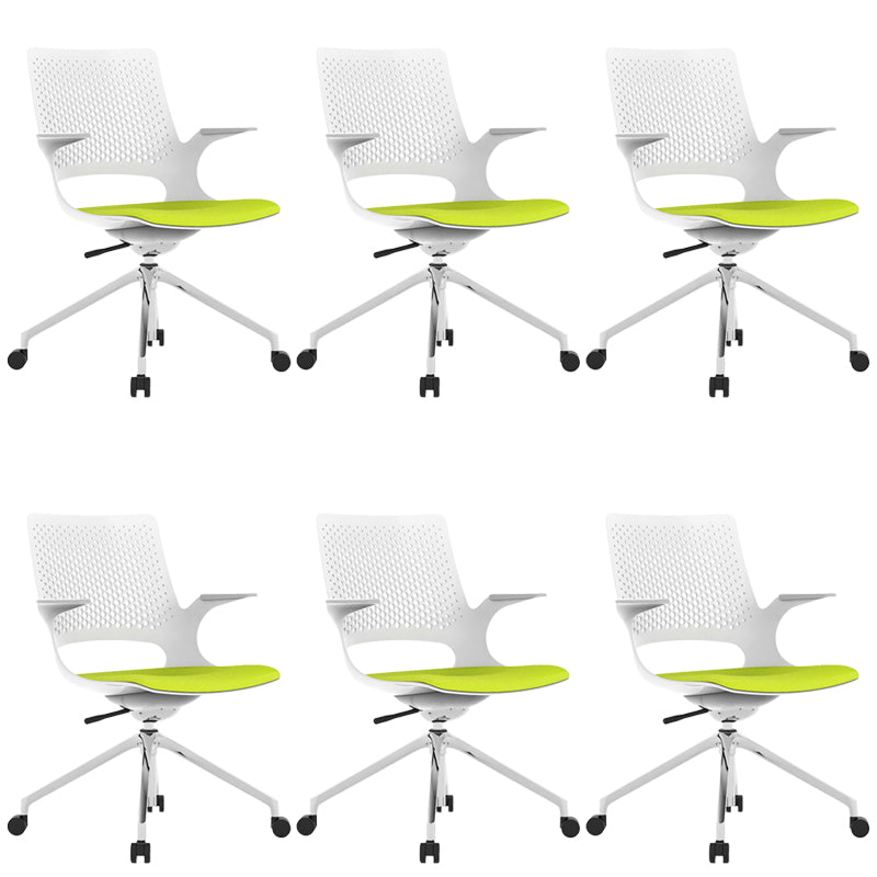 Chaise de bureau à glissement moderne chaise de bureau de hauteur de siège réglable à bras fixes avec roues