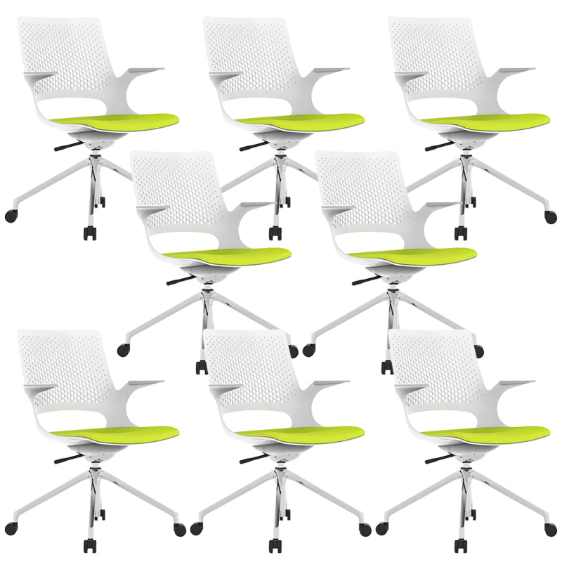 Chaise de bureau à glissement moderne chaise de bureau de hauteur de siège réglable à bras fixes avec roues