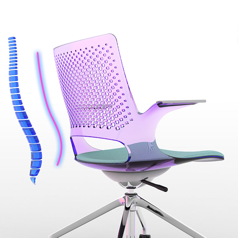 Chaise de bureau à glissement moderne chaise de bureau de hauteur de siège réglable à bras fixes avec roues