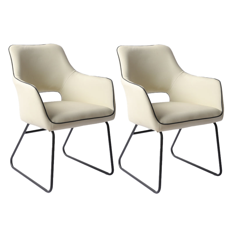 Silla de oficina moderna de cuero sin brazo de cuero ajustable altura de altura de escritorio