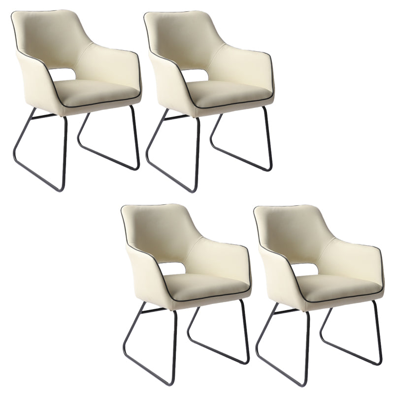 Silla de oficina moderna de cuero sin brazo de cuero ajustable altura de altura de escritorio