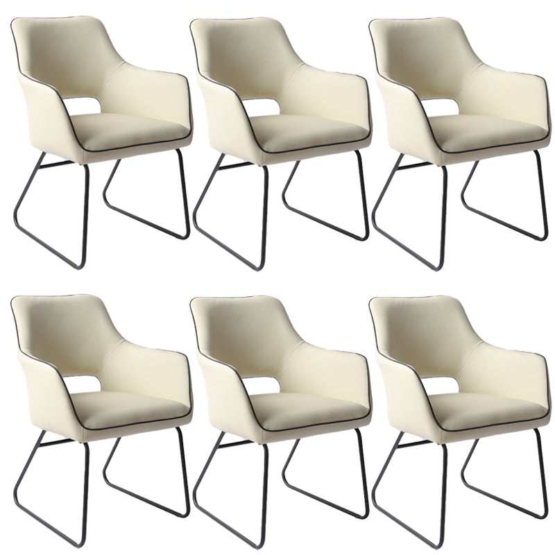 Silla de oficina moderna de cuero sin brazo de cuero ajustable altura de altura de escritorio