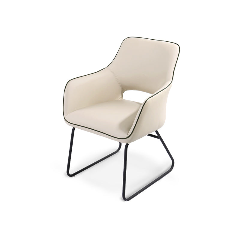 Silla de oficina moderna de cuero sin brazo de cuero ajustable altura de altura de escritorio