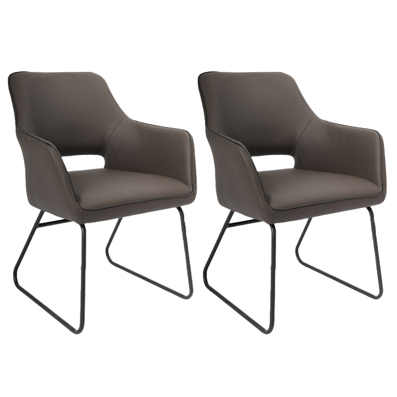 Silla de oficina moderna de cuero sin brazo de cuero ajustable altura de altura de escritorio