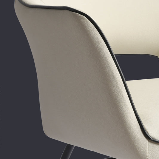 Silla de oficina moderna de cuero sin brazo de cuero ajustable altura de altura de escritorio