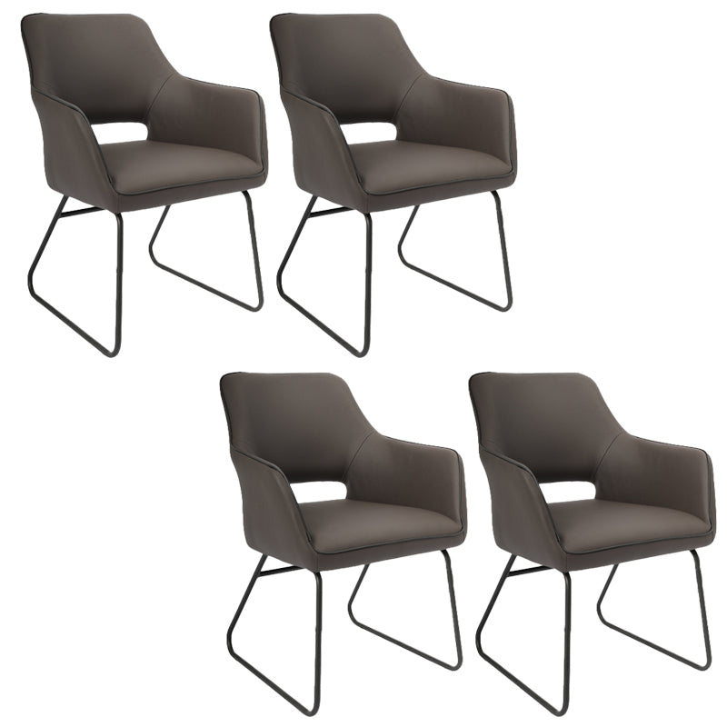 Silla de oficina moderna de cuero sin brazo de cuero ajustable altura de altura de escritorio