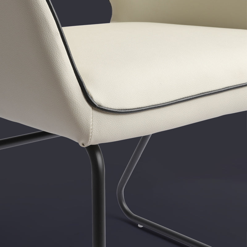 Silla de oficina moderna de cuero sin brazo de cuero ajustable altura de altura de escritorio