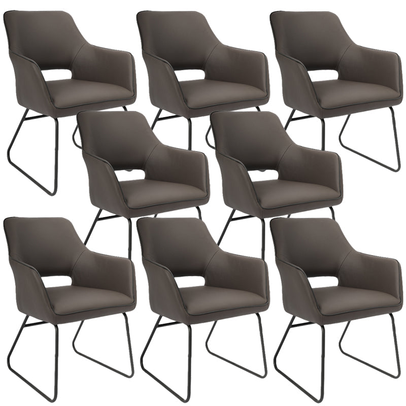 Silla de oficina moderna de cuero sin brazo de cuero ajustable altura de altura de escritorio