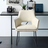 Silla de oficina moderna de cuero sin brazo de cuero ajustable altura de altura de escritorio