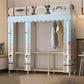 Foldable Metal Frame Wardrobe Armoire Freestanding Wardrobe with Shelves 64"L x 18"W x 63"H Light Blue 4 Clearhalo 'Armoires & Wardrobes' 'armoires_wardrobes' 'Bedroom Furniture' 'furn' 'furn_armoires_wardrobes' 'Furniture' 7288227