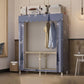 Foldable Metal Frame Wardrobe Armoire Freestanding Wardrobe with Shelves 43"L x 18"W x 63"H Gray-Blue 2 Clearhalo 'Armoires & Wardrobes' 'armoires_wardrobes' 'Bedroom Furniture' 'furn' 'furn_armoires_wardrobes' 'Furniture' 7288236