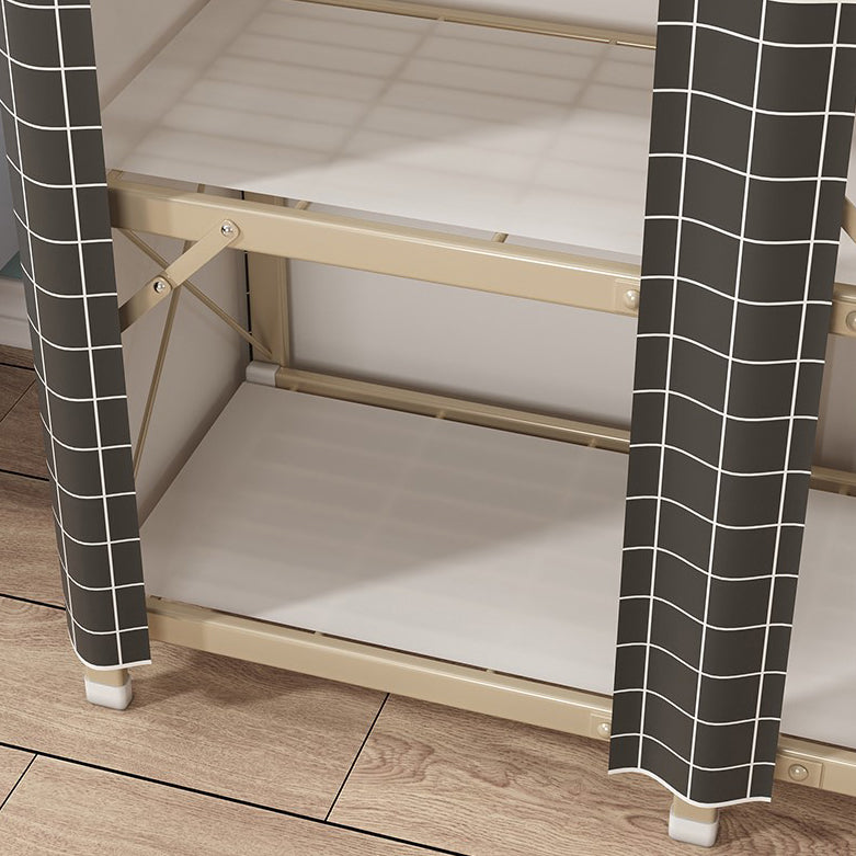 Foldable Metal Frame Wardrobe Armoire Freestanding Wardrobe with Shelves Clearhalo 'Armoires & Wardrobes' 'armoires_wardrobes' 'Bedroom Furniture' 'furn' 'furn_armoires_wardrobes' 'Furniture' 7288240