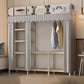 Foldable Metal Frame Wardrobe Armoire Freestanding Wardrobe with Shelves 64"L x 18"W x 63"H Light Gray Striped 6 Clearhalo 'Armoires & Wardrobes' 'armoires_wardrobes' 'Bedroom Furniture' 'furn' 'furn_armoires_wardrobes' 'Furniture' 7288250