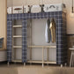 Foldable Metal Frame Wardrobe Armoire Freestanding Wardrobe with Shelves 64"L x 18"W x 63"H Blue Plaid 6 Clearhalo 'Armoires & Wardrobes' 'armoires_wardrobes' 'Bedroom Furniture' 'furn' 'furn_armoires_wardrobes' 'Furniture' 7288261