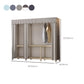 Foldable Metal Frame Wardrobe Armoire Freestanding Wardrobe with Shelves Clearhalo 'Armoires & Wardrobes' 'armoires_wardrobes' 'Bedroom Furniture' 'furn' 'furn_armoires_wardrobes' 'Furniture' 7288265