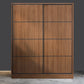 Modern Brown Wood Wardrobe Armoire Freestanding Multifunctional Wardrobe