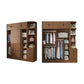 Modern Brown Wood Wardrobe Armoire Freestanding Multifunctional Wardrobe