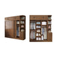 Modern Brown Wood Wardrobe Armoire Freestanding Multifunctional Wardrobe