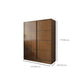 Modern Brown Wood Wardrobe Armoire Freestanding Multifunctional Wardrobe