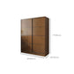 Modern Brown Wood Wardrobe Armoire Freestanding Multifunctional Wardrobe