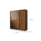Modern Brown Wood Wardrobe Armoire Freestanding Multifunctional Wardrobe