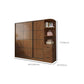 Modern Brown Wood Wardrobe Armoire Freestanding Multifunctional Wardrobe