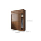 Modern Brown Wood Wardrobe Armoire Freestanding Multifunctional Wardrobe