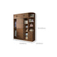 Modern Brown Wood Wardrobe Armoire Freestanding Multifunctional Wardrobe