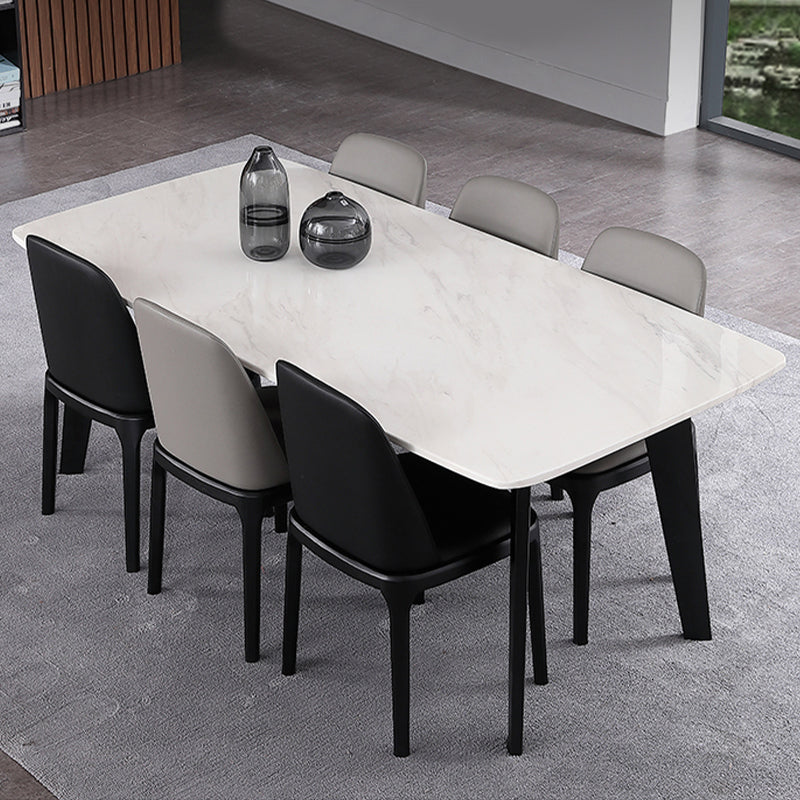 Witte en zwarte eetkamer keukentafel Rechthoekige eettafel