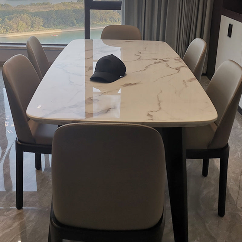 Witte en zwarte eetkamer keukentafel Rechthoekige eettafel