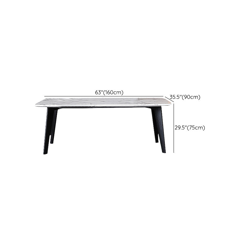 Witte en zwarte eetkamer keukentafel Rechthoekige eettafel