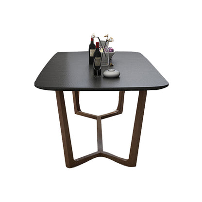 Black and Brown Dining Room Table Contemporary Dining Site Table Without Chairs Clearhalo 'Dining Tables & Seating' 'Dining Tables' 'dining_table' 'furn' 'furn_dining_table' 'Furniture' 'Kitchen & Dining Furniture' 7288441