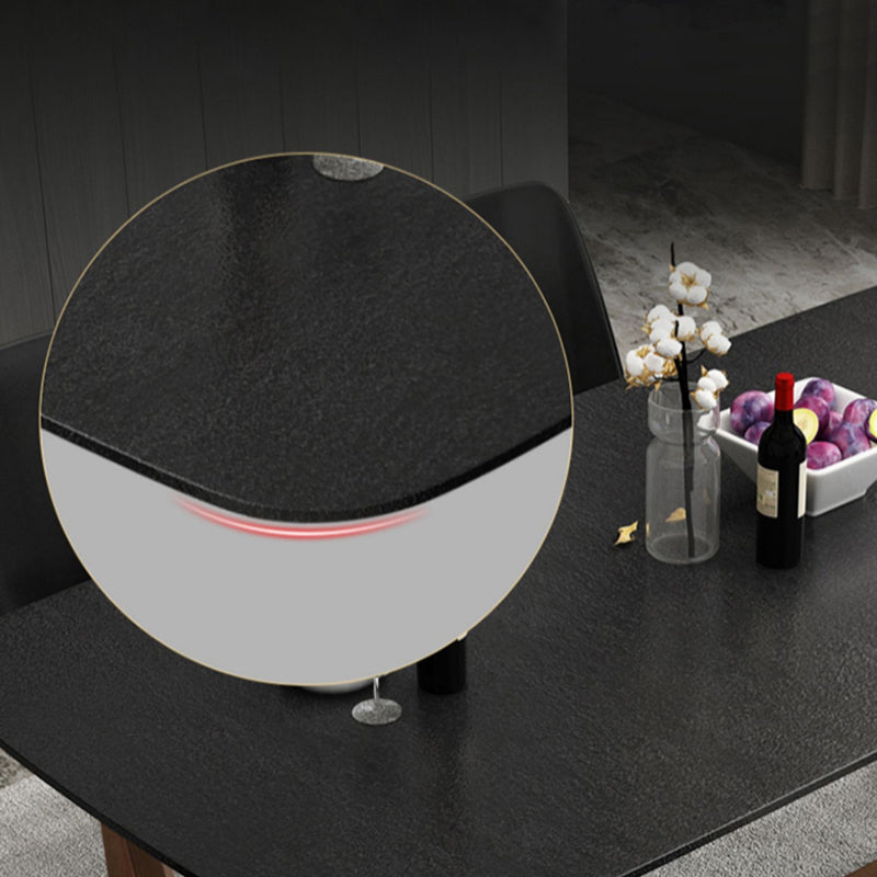 Black and Brown Dining Room Table Contemporary Dining Site Table Clearhalo 'Dining Tables & Seating' 'Dining Tables' 'dining_table' 'furn' 'furn_dining_table' 'Furniture' 'Kitchen & Dining Furniture' 7288446