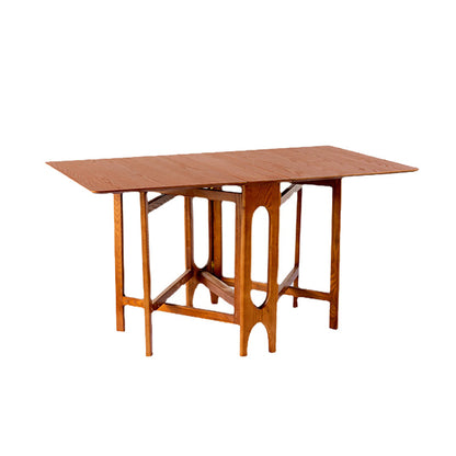 Eettafel met neerklapbaar blad Massief houten eettafel voor eetkamer