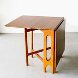 Eettafel met neerklapbaar blad Massief houten eettafel voor eetkamer