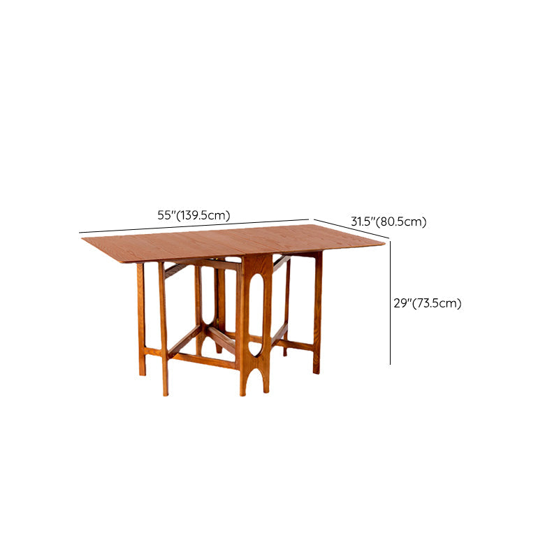 Eettafel met neerklapbaar blad Massief houten eettafel voor eetkamer