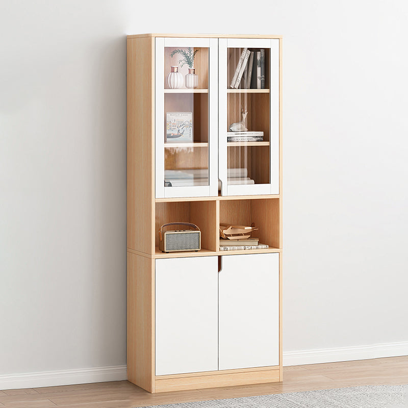 Contemporary Manufactured Wood Accent Cabinet Rectangle Accent Cabinet 23.6"L x 11.8"W x 72.0"H Cherry Wood Clearhalo 'Cabinets & Chests' 'cabinets_chests' 'furn' 'furn_cabinets_chests' 'Furniture' 'Living Room Furniture' 7288477