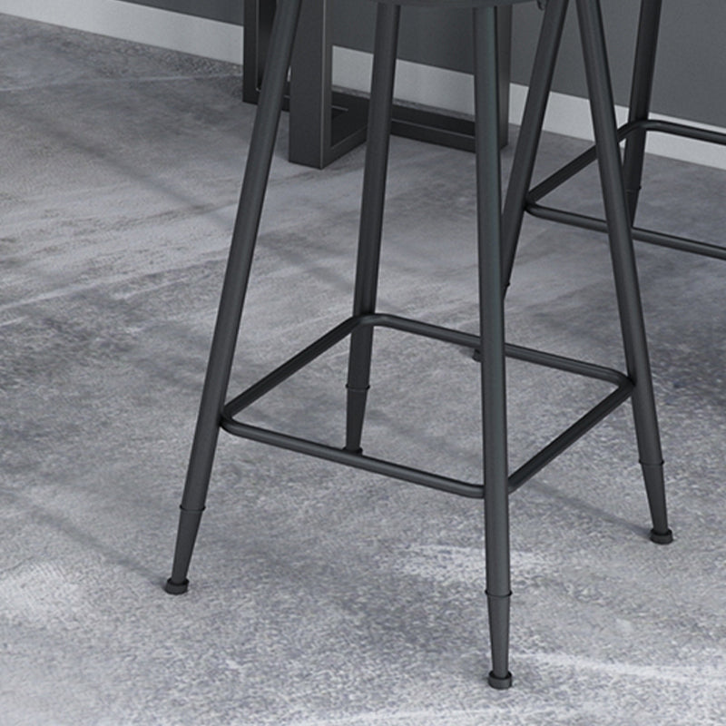 Taburetes de barras de metal taburetes de barra sin brazo con base de metal negro
