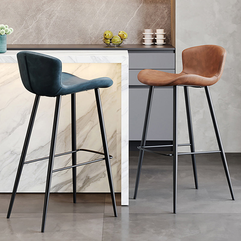 Black Metal Base Bar and Counter Stool Industrial Style Indoor Stool for Patio Use